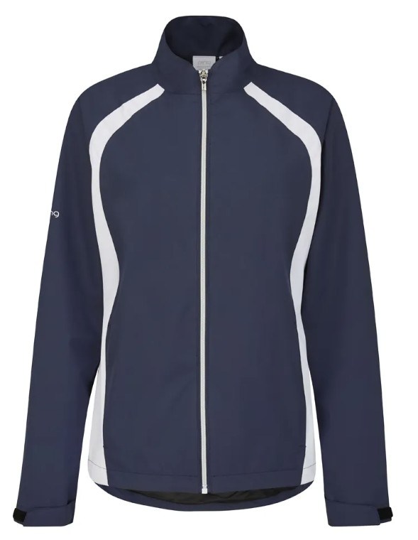 Ping Freda wasserdichte Damenjacke, blau/weiss