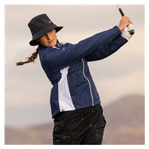 Ping Freda wasserdichte Damenjacke, blau/weiss