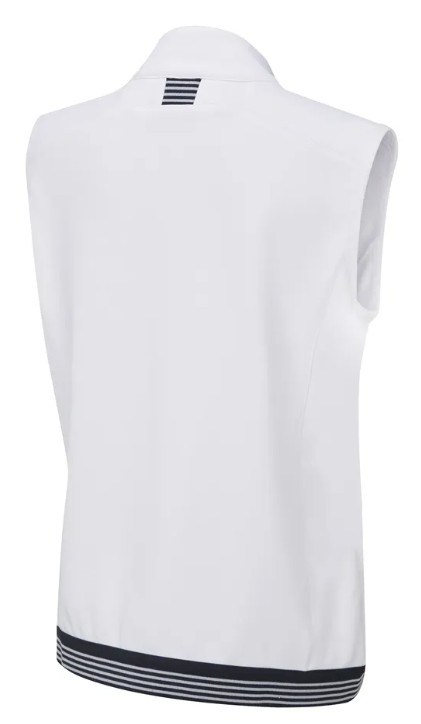 PING Dot Fleece Damen Weste, weiss/dunkelblau
