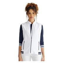 PING Dot Fleece Damen Weste, weiss/dunkelblau