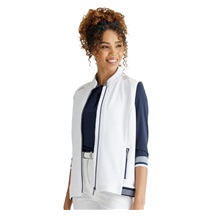 PING Dot Fleece Damen Weste, weiss/dunkelblau