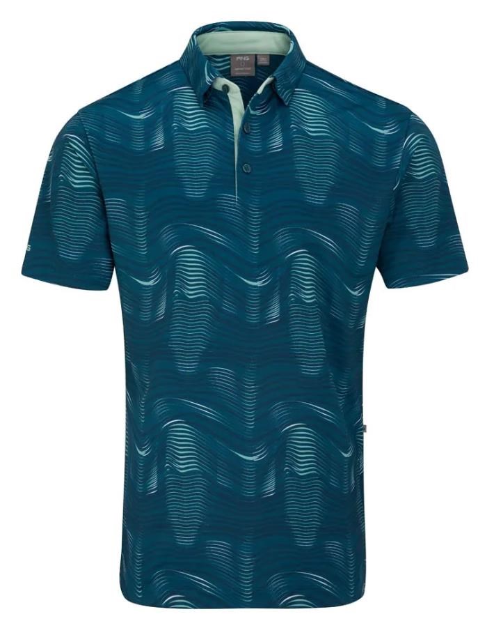 Ping Optic Groove Herren polo, forest multi