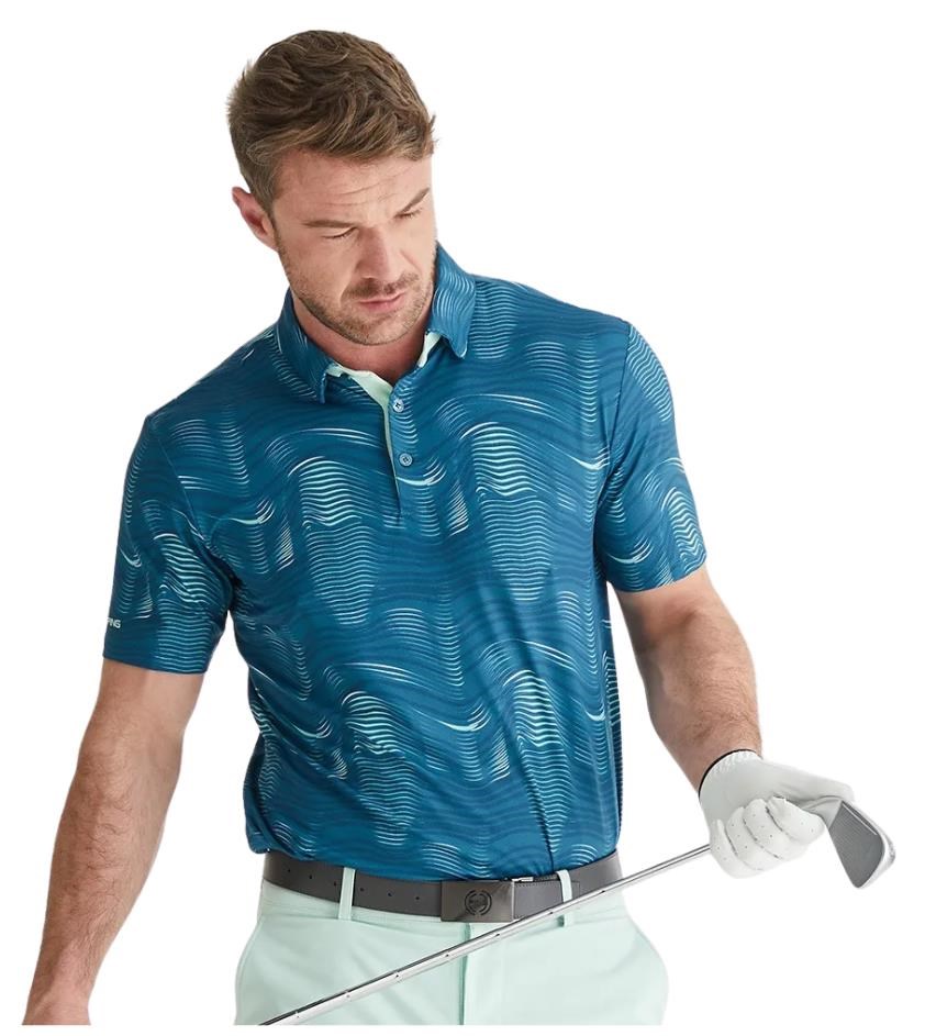 Ping Optic Groove Herren polo, forest multi