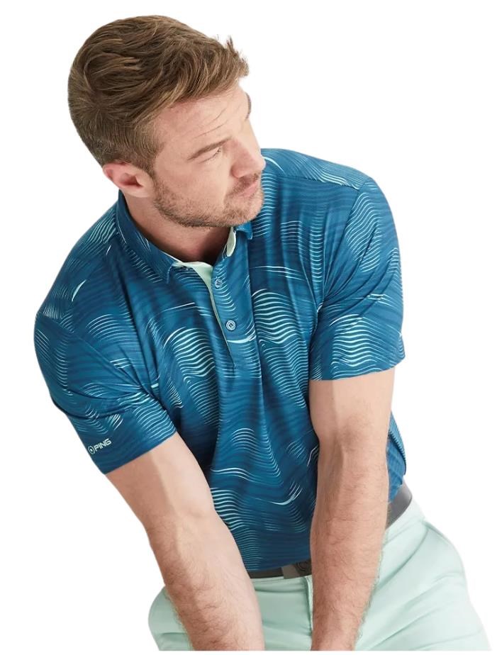 Ping Optic Groove Herren polo, forest multi