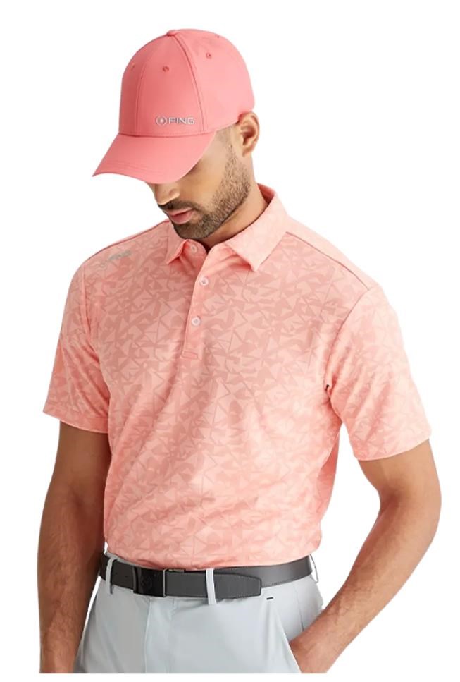 PING Geo Camo Herren Poloshirt, desert flower