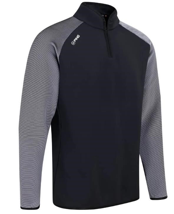 Ping Strio Performance Midlayer Herren Sweatshirt, schwarz/weiss