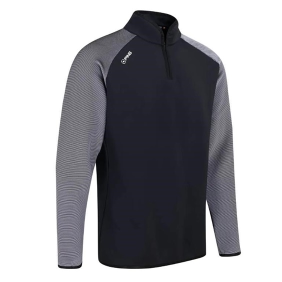 Ping Strio Performance Midlayer Herren Sweatshirt, schwarz/weiss