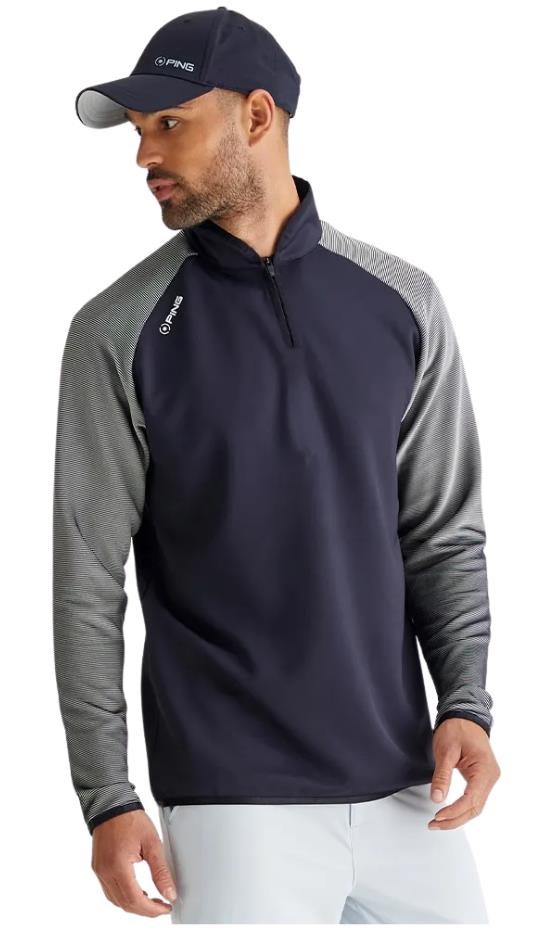 Ping Strio Performance Midlayer Herren Sweatshirt, schwarz/weiss