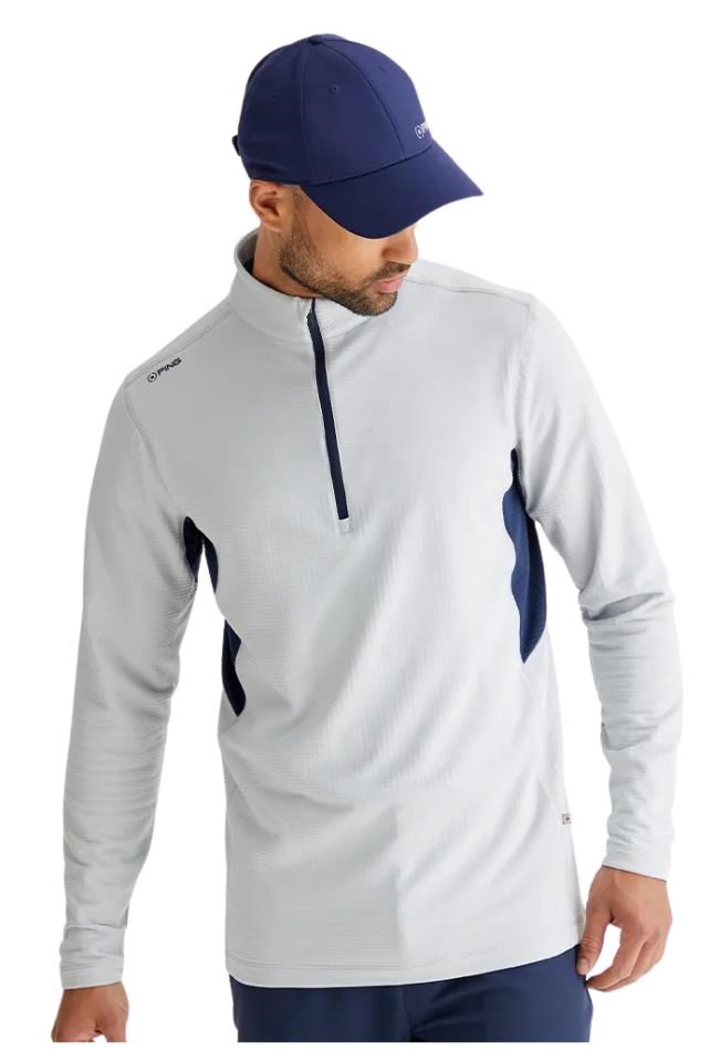 Ping Rhodri Half Zip Fleece Herren Sweatshirt, grau/dunkelblau