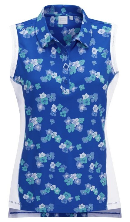 Ping Colleen ärmelloses Damen Poloshirt, vibrierende Blüte/weiss