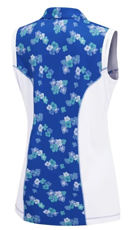 Ping Colleen ärmelloses Damen Poloshirt, vibrierende Blüte/weiss