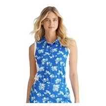 Ping Colleen ärmelloses Damen Poloshirt, vibrierende Blüte/weiss