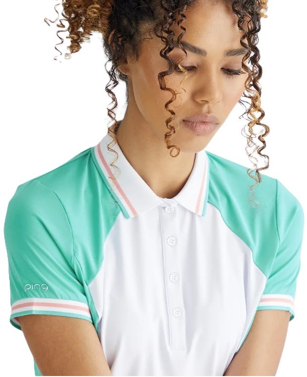 Ping Ali Damen Poloshirt, sweet türkis/weiss