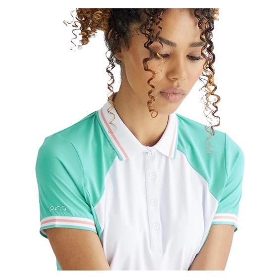 Ping Ali Damen Poloshirt, sweet türkis/weiss