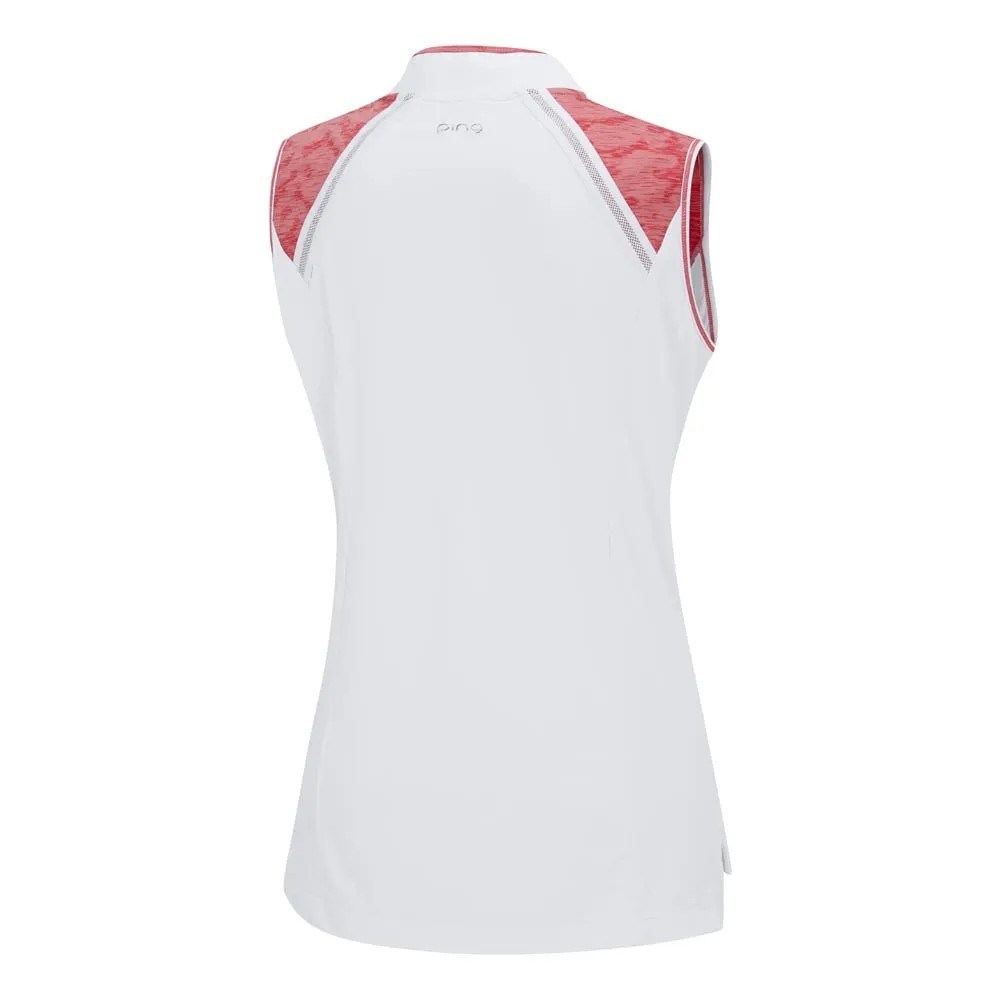 Ping Nala Colour Block Sleeveless ärmelloses Damen-Polo, weiss/Apricot