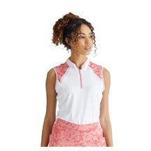 Ping Nala Colour Block Sleeveless ärmelloses Damen-Polo, weiss/Apricot