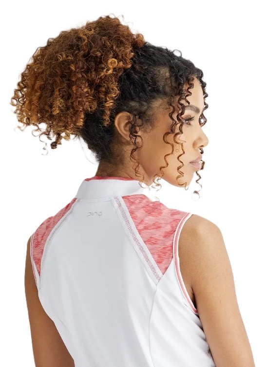 Ping Nala Colour Block Sleeveless ärmelloses Damen-Polo, weiss/Apricot