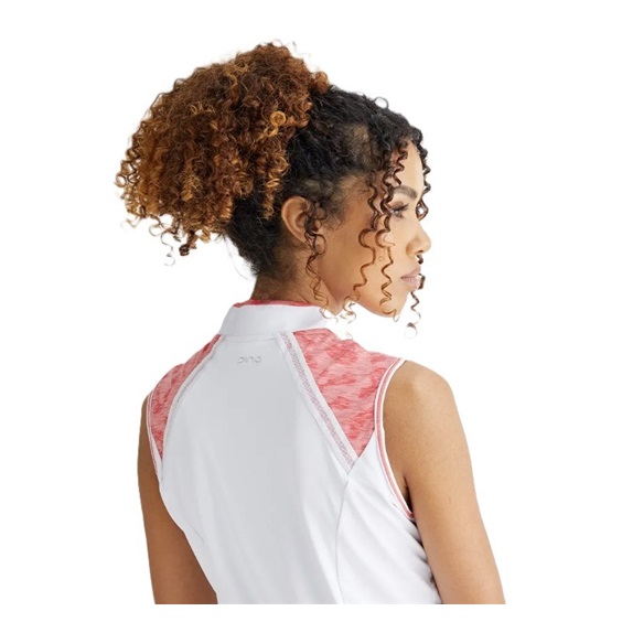 Ping Nala Colour Block Sleeveless ärmelloses Damen-Polo, weiss/Apricot