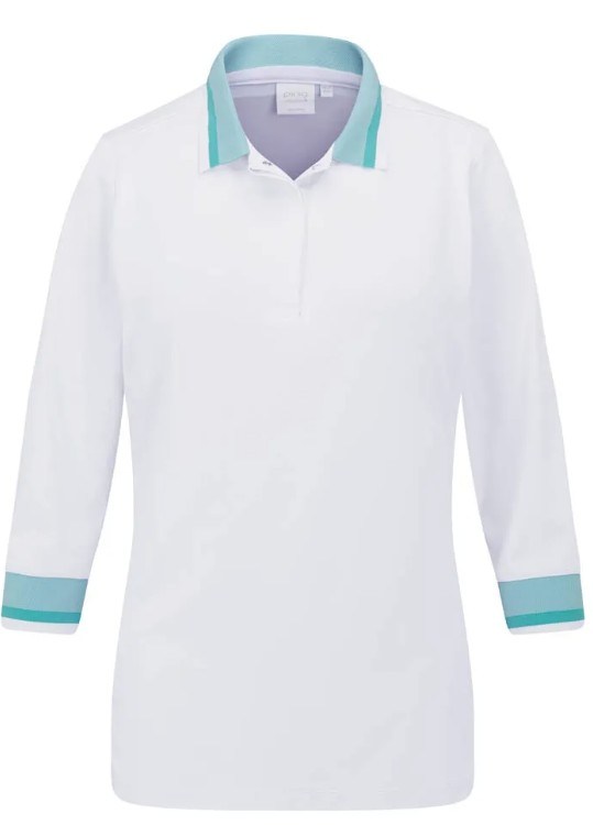 Ping Lindsey Damen Poloshirt, weiss/blau