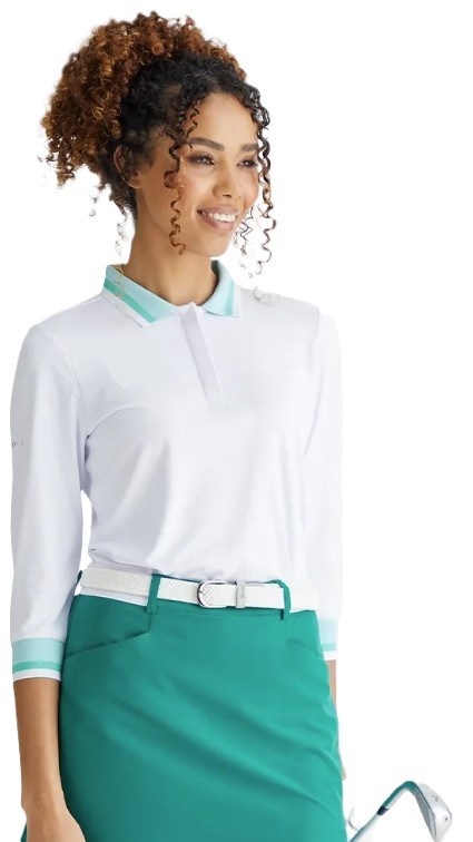 Ping Lindsey Damen Poloshirt, weiss/blau