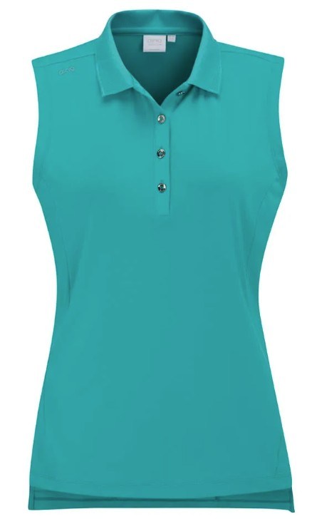 Ping Solene damenloses Poloshirt, türkis