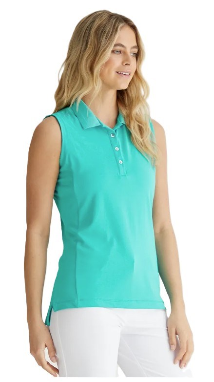 Ping Solene damenloses Poloshirt, türkis