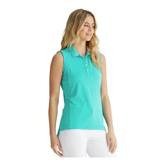 Ping Solene damenloses Poloshirt, türkis