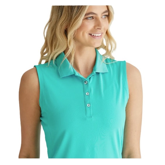 Ping Solene damenloses Poloshirt, türkis