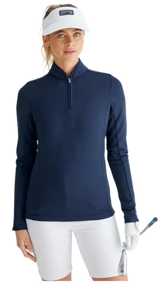 Ping Abigale Performance FleeceDamen Poloshirt, dunkelblau