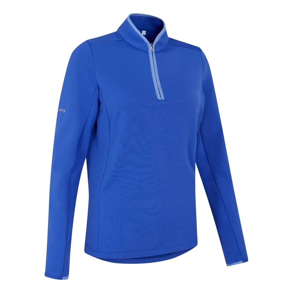 Ping Abigale Performance FleeceDamen Poloshirt, blau