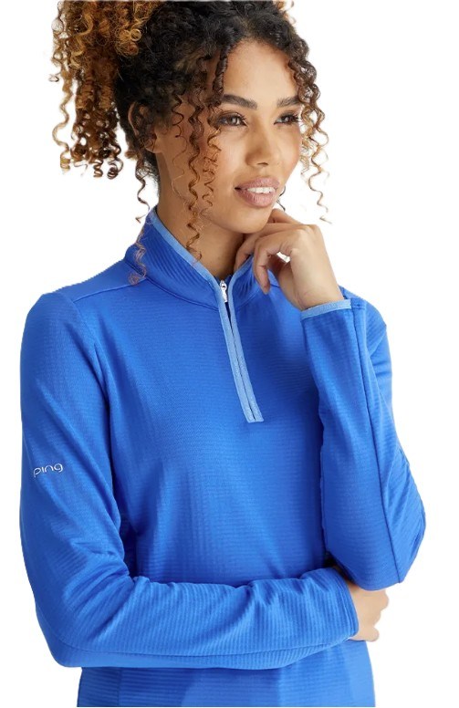 Ping Abigale Performance FleeceDamen Poloshirt, blau