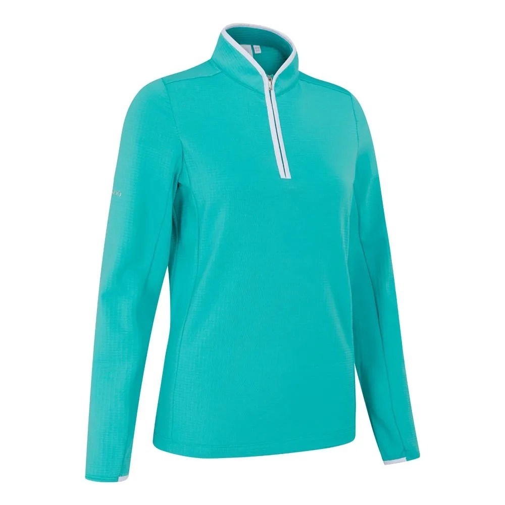 Ping Abigale Performance FleeceDamen Poloshirt, türkis