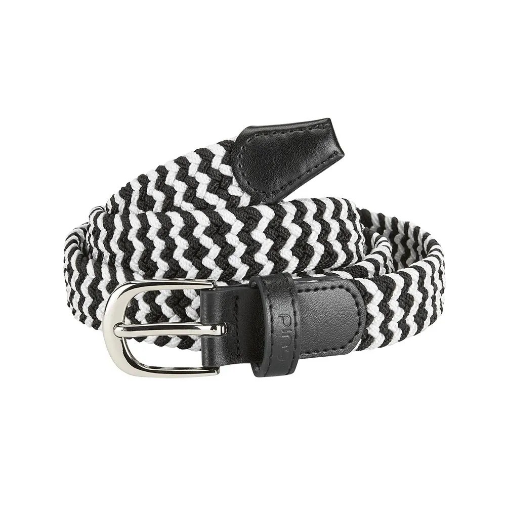 Ping stretch webbing Damen Gürtel, weiss/schwarz