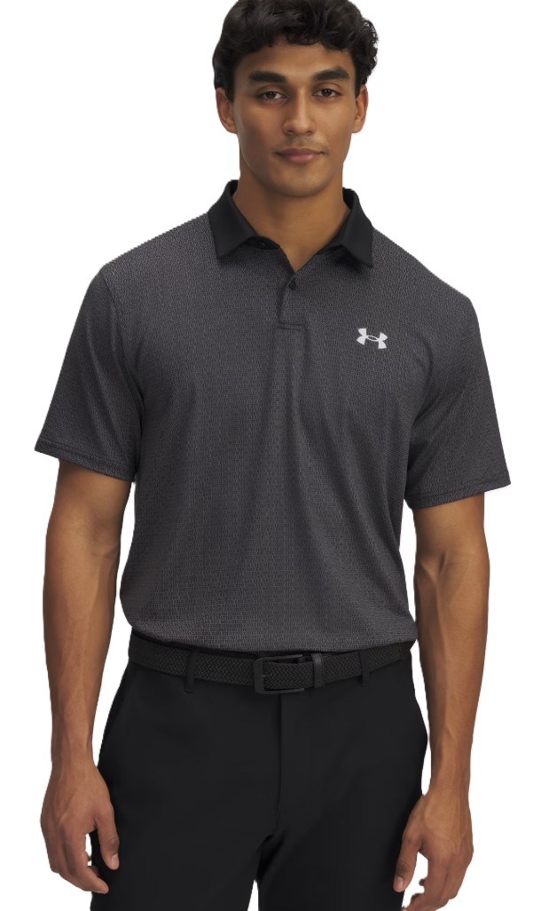 Under Armour T2G Printed Herren Poloshirt, schwarz/grau