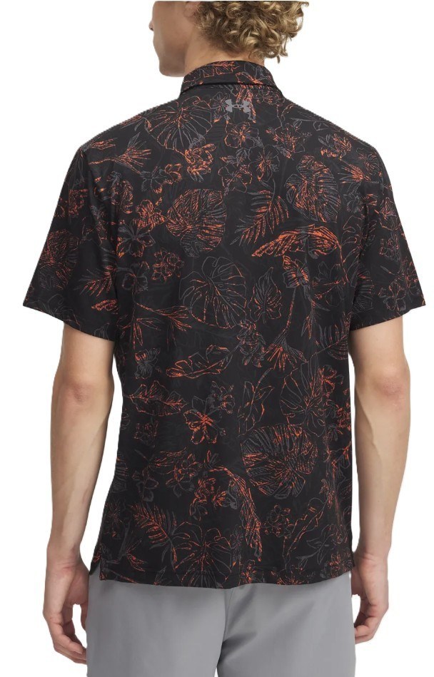 Under Armour Playoff 3.0 Printed Herren Poloshirt, black/fire/castlerock
