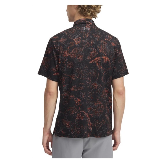 Under Armour Playoff 3.0 Printed Herren Poloshirt, black/fire/castlerock