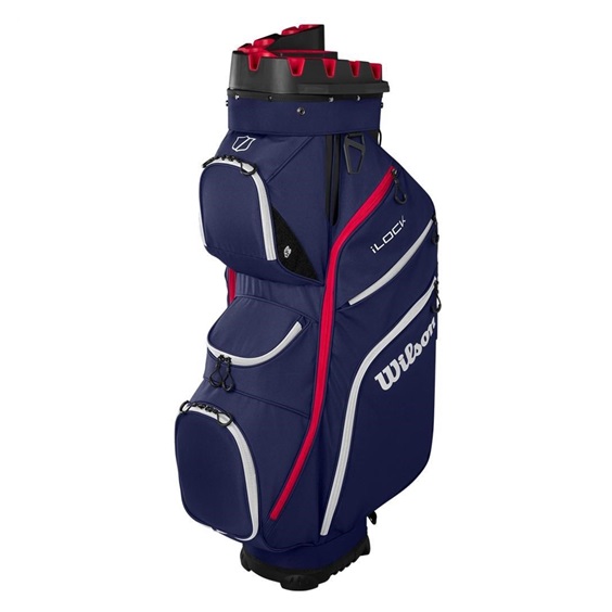 Wilson iLock Cartbag, dunkelblau/weiss/rot