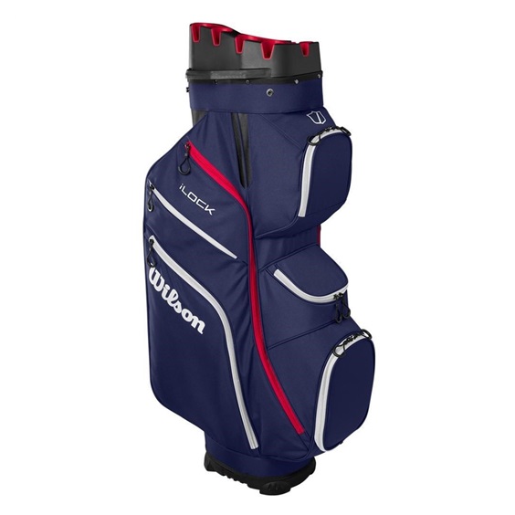 Wilson iLock Cartbag, dunkelblau/weiss/rot
