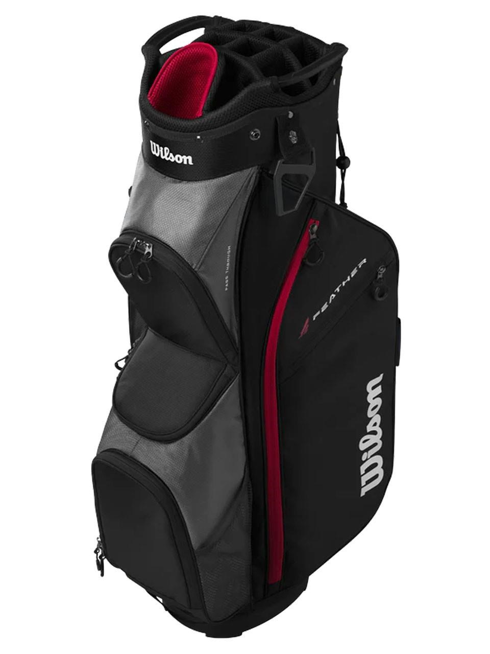 Wilson Feather Cartbag, schwarz/grau/rot
