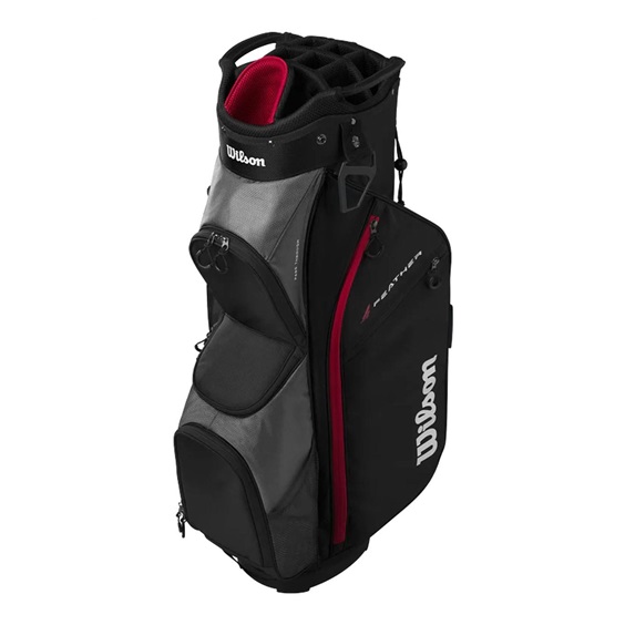 Wilson Feather Cartbag, schwarz/grau/rot