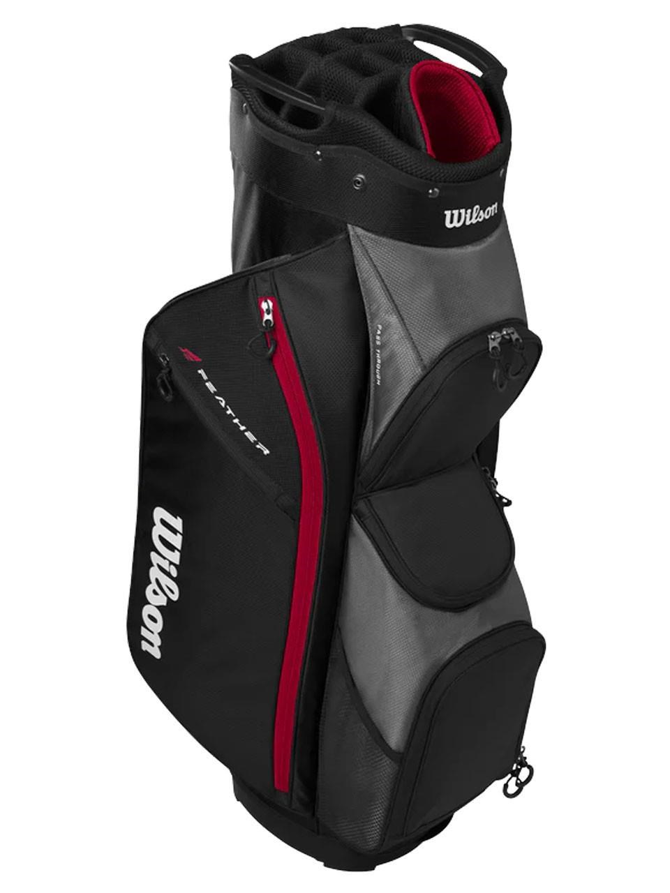 Wilson Feather Cartbag, schwarz/grau/rot