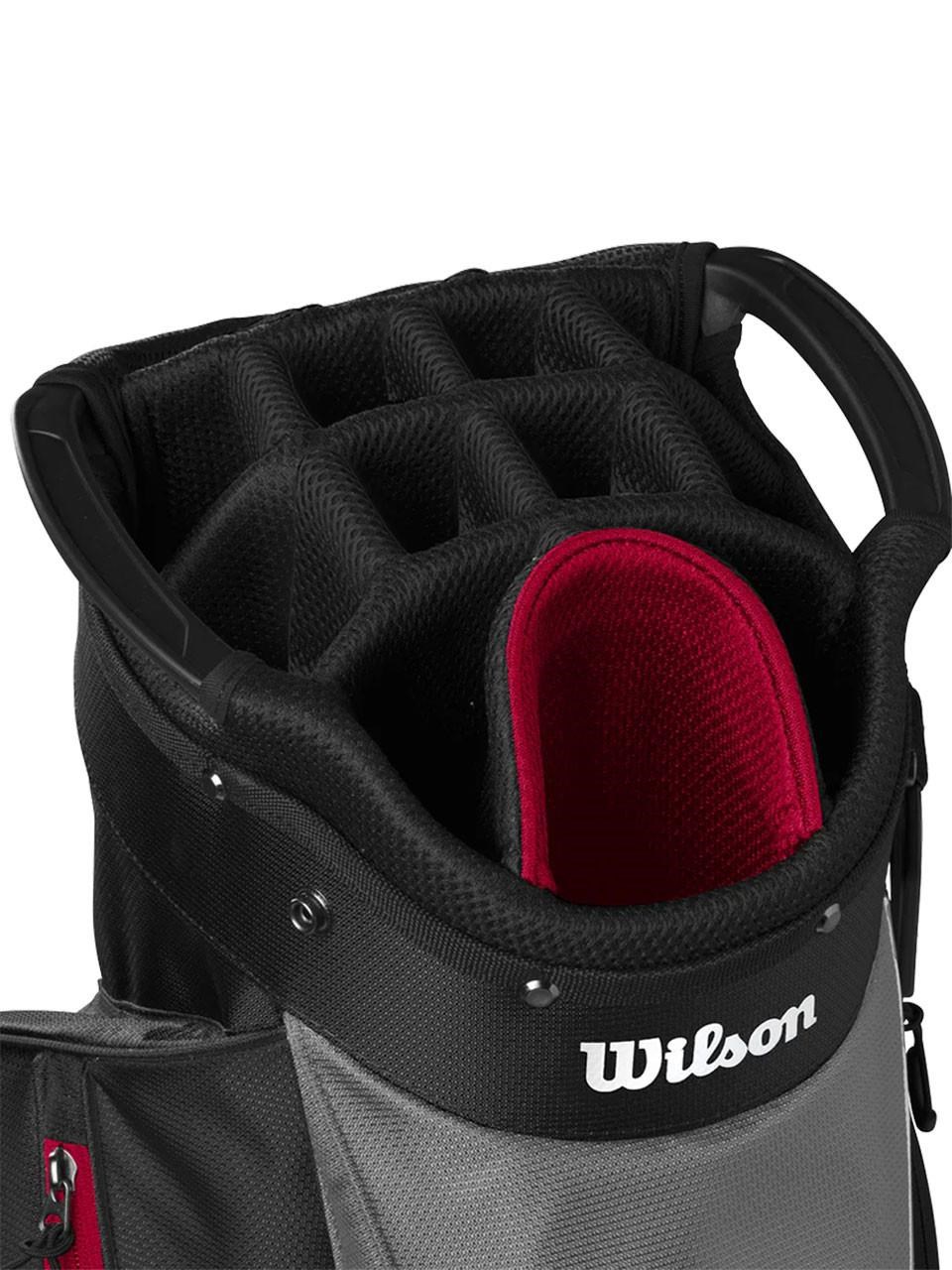 Wilson Feather Cartbag, schwarz/grau/rot