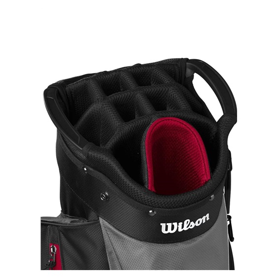 Wilson Feather Cartbag, schwarz/grau/rot