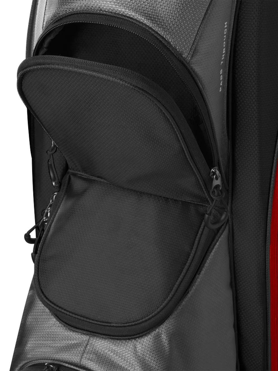 Wilson Feather Cartbag, schwarz/grau/rot