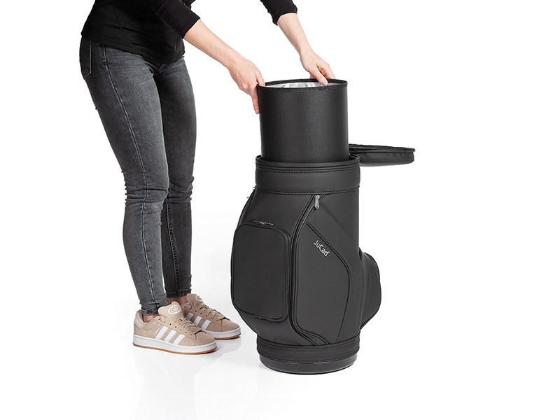 Jucad Stuhl mit Getränkekühler, schwarz/weiß