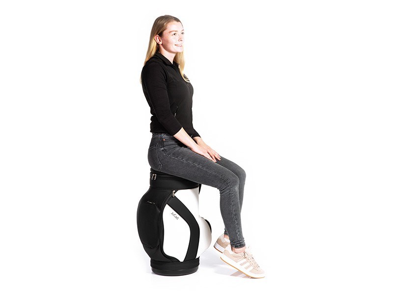 Jucad Stuhl mit Getränkekühler, schwarz/weiß