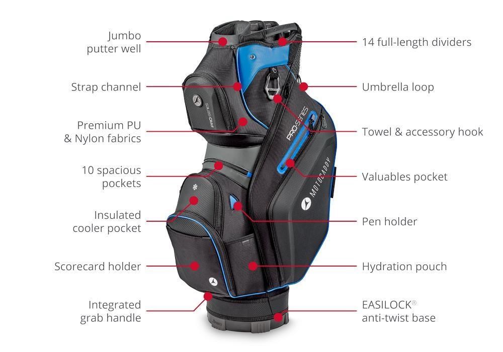 Motocaddy Pro-Series Cartbag, schwarz/limette