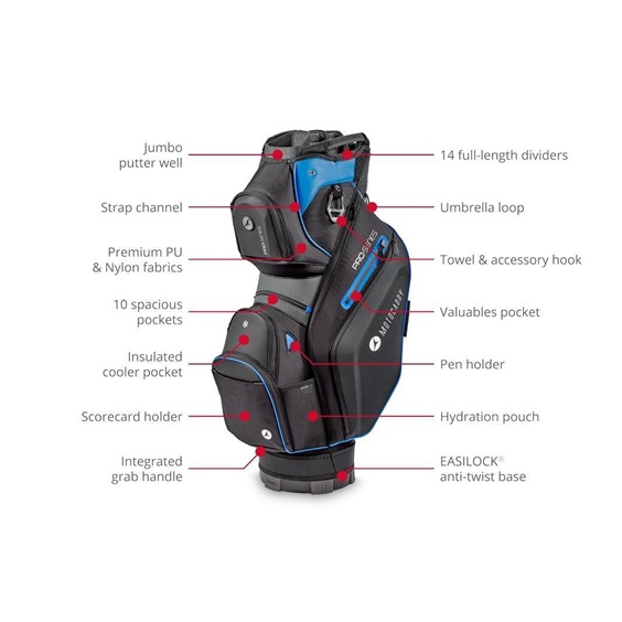 Motocaddy Pro-Series Cartbag, schwarz/limette