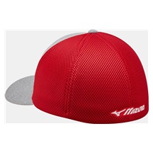 Mizuno Fitted Meshback Herren Cap, rot/dunkelblau