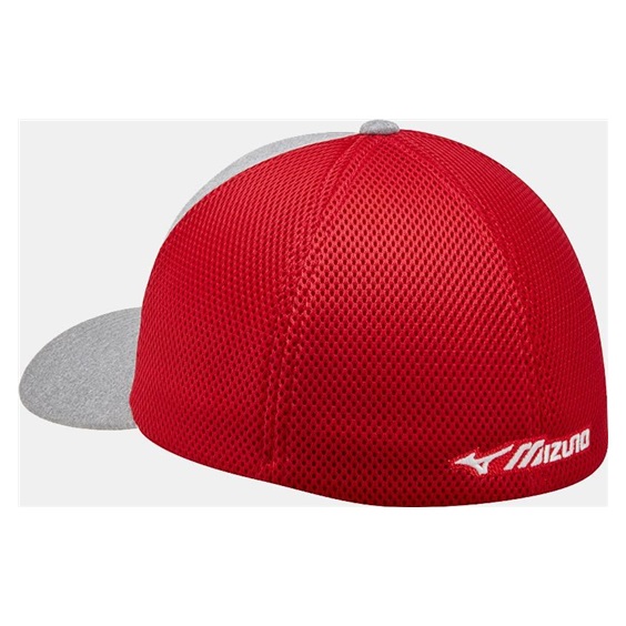Mizuno Fitted Meshback Herren Cap, rot/dunkelblau